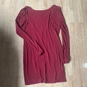 Maroon bodycon backless dress